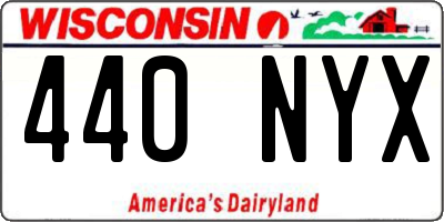 WI license plate 440NYX