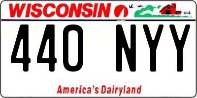 WI license plate 440NYY