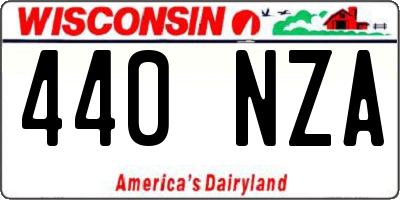 WI license plate 440NZA