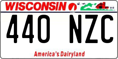 WI license plate 440NZC