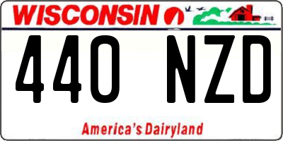 WI license plate 440NZD
