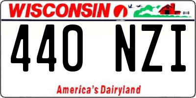 WI license plate 440NZI