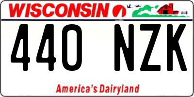 WI license plate 440NZK
