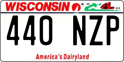WI license plate 440NZP