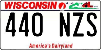 WI license plate 440NZS
