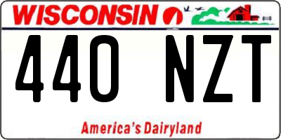 WI license plate 440NZT