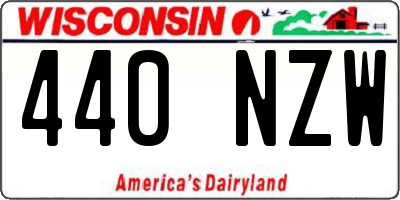 WI license plate 440NZW