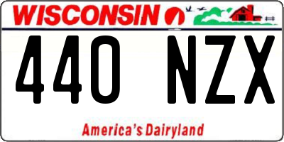 WI license plate 440NZX