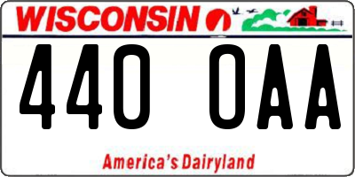 WI license plate 440OAA