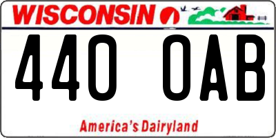 WI license plate 440OAB