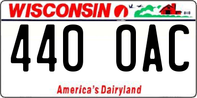 WI license plate 440OAC