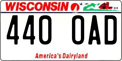 WI license plate 440OAD