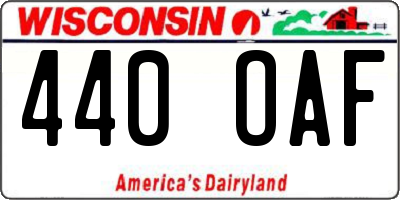 WI license plate 440OAF