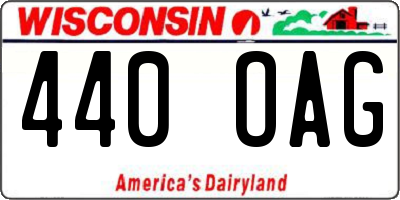 WI license plate 440OAG