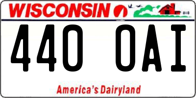 WI license plate 440OAI