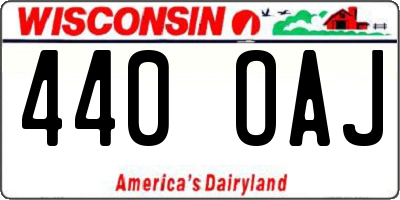 WI license plate 440OAJ