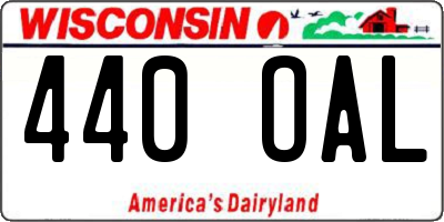 WI license plate 440OAL