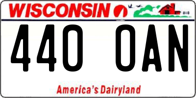 WI license plate 440OAN