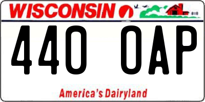 WI license plate 440OAP