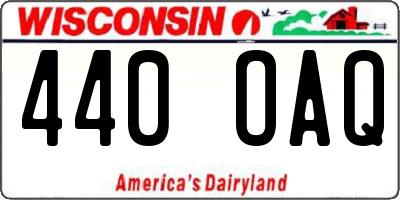 WI license plate 440OAQ