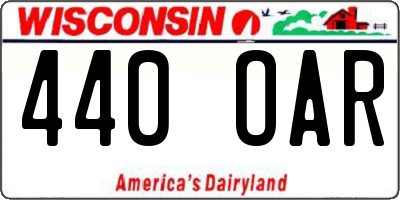 WI license plate 440OAR