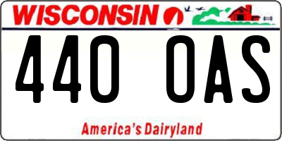 WI license plate 440OAS