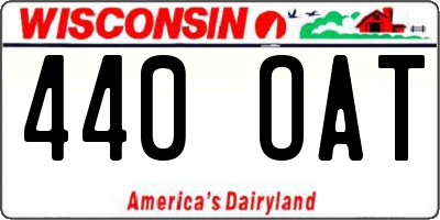 WI license plate 440OAT
