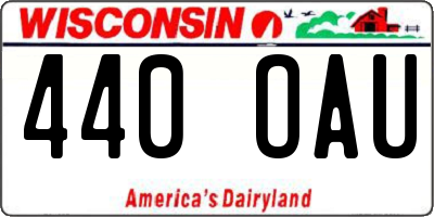 WI license plate 440OAU