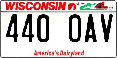 WI license plate 440OAV