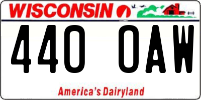 WI license plate 440OAW