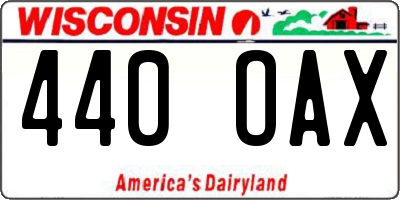 WI license plate 440OAX