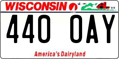 WI license plate 440OAY
