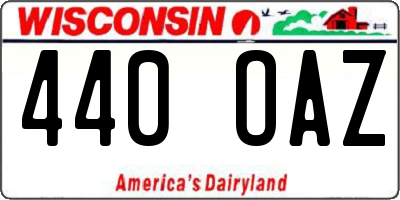 WI license plate 440OAZ