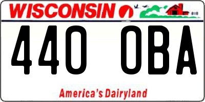 WI license plate 440OBA