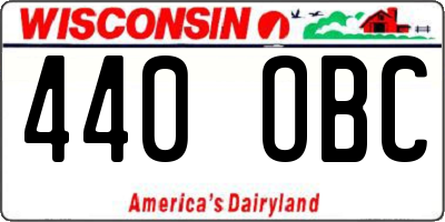 WI license plate 440OBC