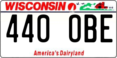 WI license plate 440OBE