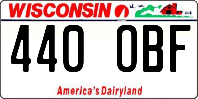 WI license plate 440OBF