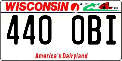 WI license plate 440OBI
