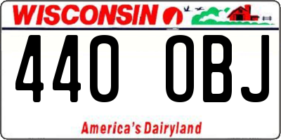 WI license plate 440OBJ