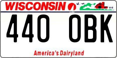 WI license plate 440OBK