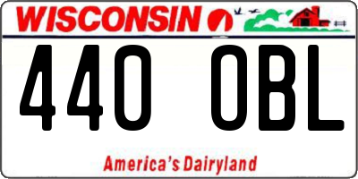 WI license plate 440OBL