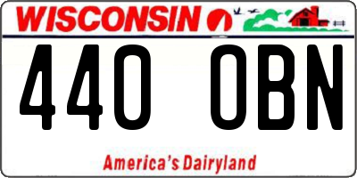 WI license plate 440OBN