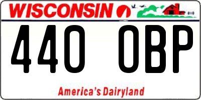 WI license plate 440OBP