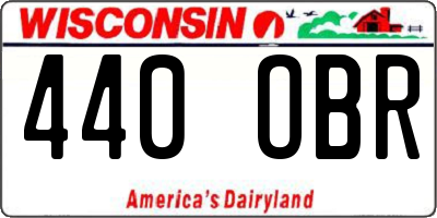 WI license plate 440OBR