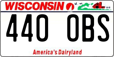 WI license plate 440OBS