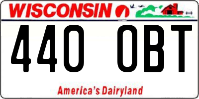 WI license plate 440OBT