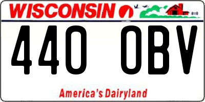 WI license plate 440OBV