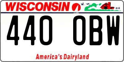 WI license plate 440OBW
