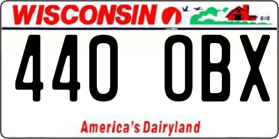 WI license plate 440OBX