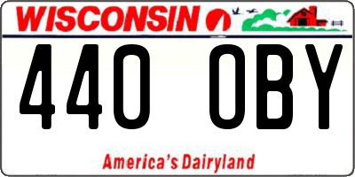 WI license plate 440OBY